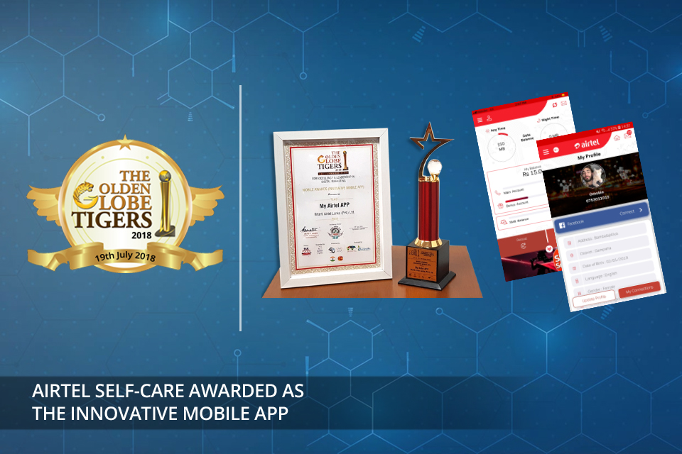 Airtel Self-Care Powered awarded as the 'Innovative Mobile App'
